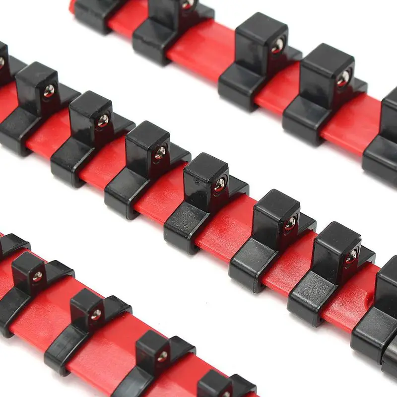 

6Pcs Industrial Abs Socket Wrenchs Holder Adjustable Mountable Socket Rail Rack Holder Organizer Sliding 1/4 Inch 3/8 Inch 1/2 I