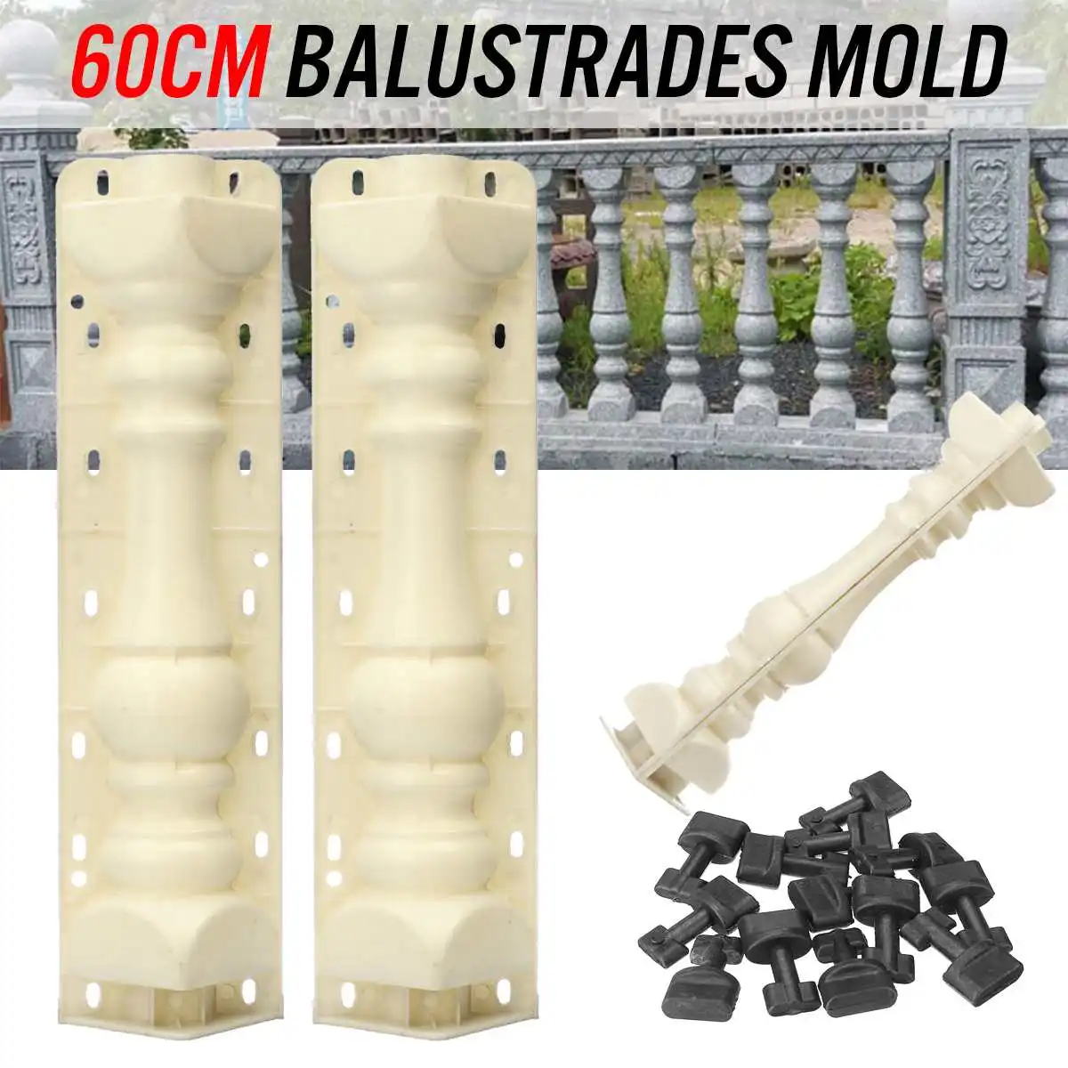 

60cm DIY Concrete mold Balcony Balustrade Roman Column for Concrete Plaster Cement Garden Fish Pond Decor paving mold