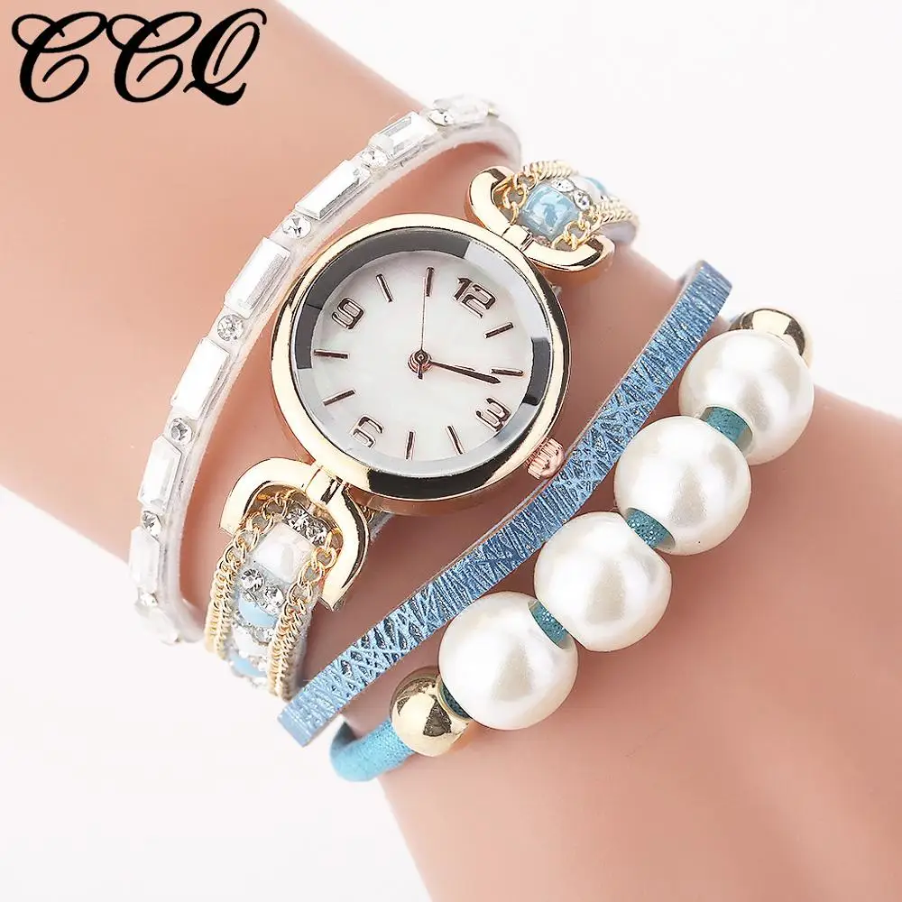 Изысканные женские модные часы с кожаным синим ремешком стразы аналоговые