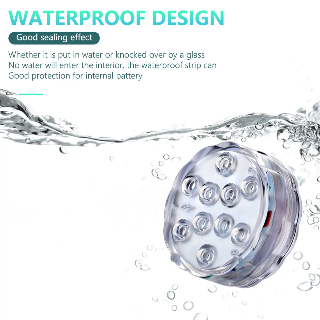 10 светодиодный Дистанционное управление RGB погружной светильник Батарея