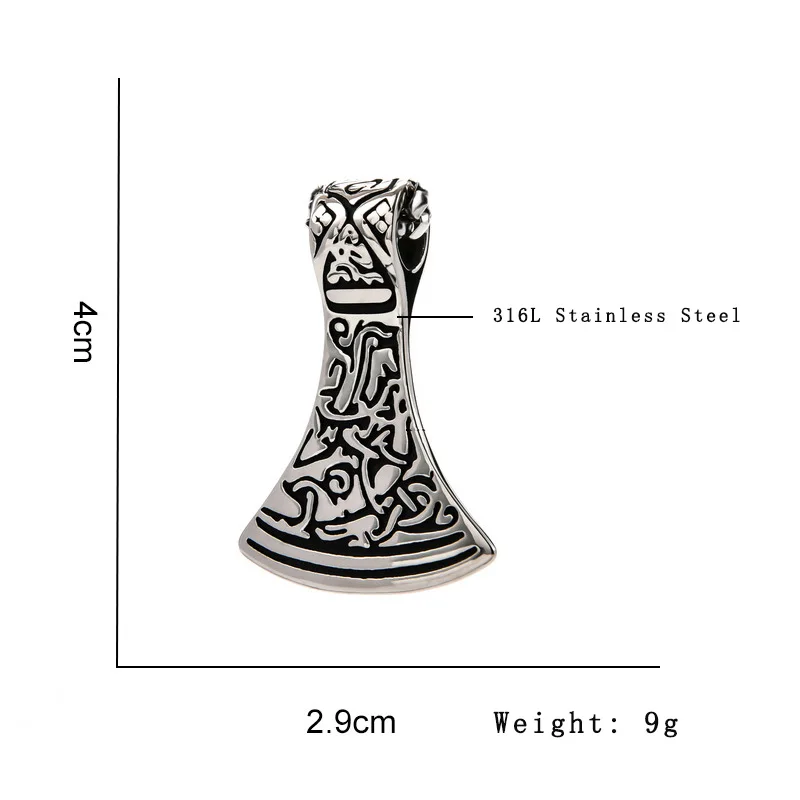 Скандинавский викинговый Воин Ожерелье с топором винтажный черный/серебряный