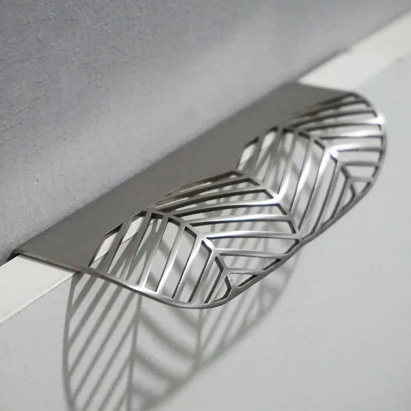 Stainless Cabinet Pulls Leaf SS Furnitrue Kitchen Door Handle Darwer Knobs Cupboard | Обустройство дома
