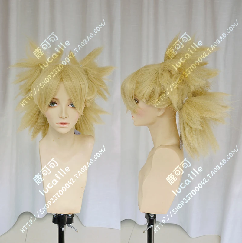 Anime Temari Nara Wig Golden Synthetic Hair Heat Resistent Cosplay Wigs + Wig Cap
