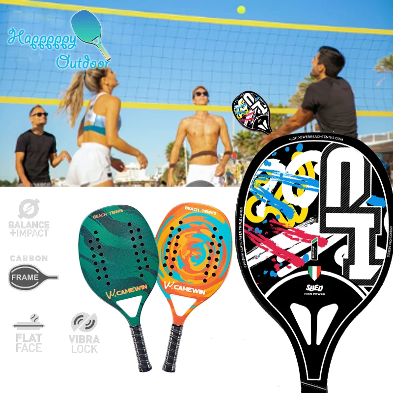 

Adult Professional Raquete Beach Tennis Racket Full Carbon Frame Soft EVA Face Flat Face Training Raqueta Outdoor Padel Racket