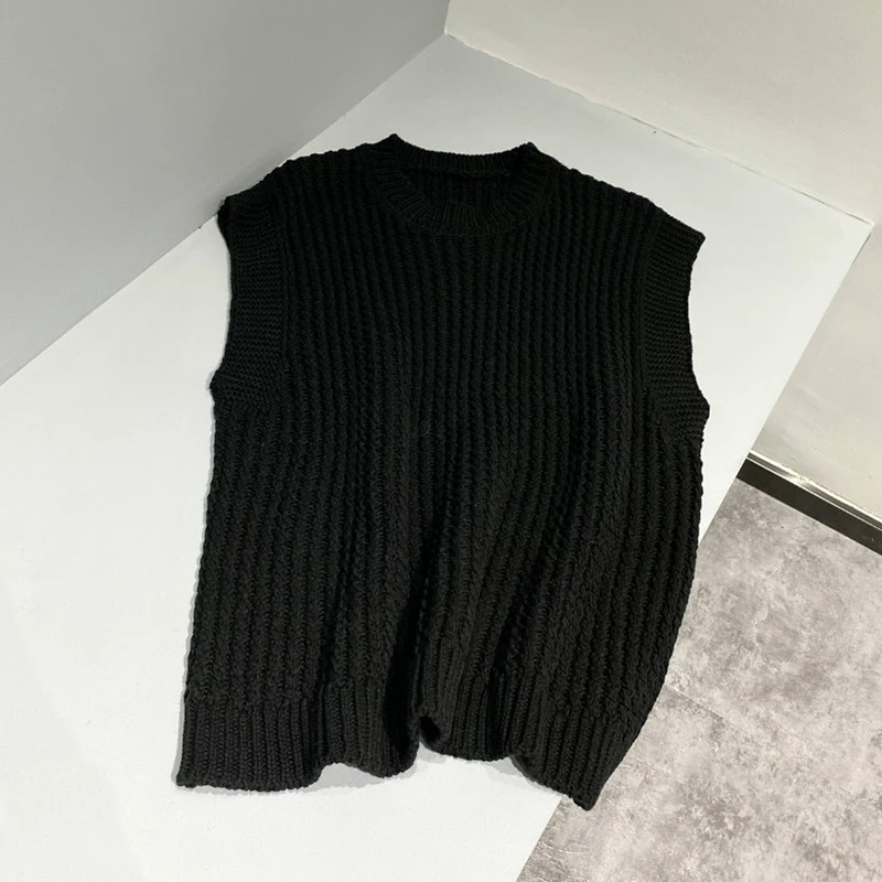 Женский свитер без рукавов twotwin2 повседневный Трикотажный жилет с круглым