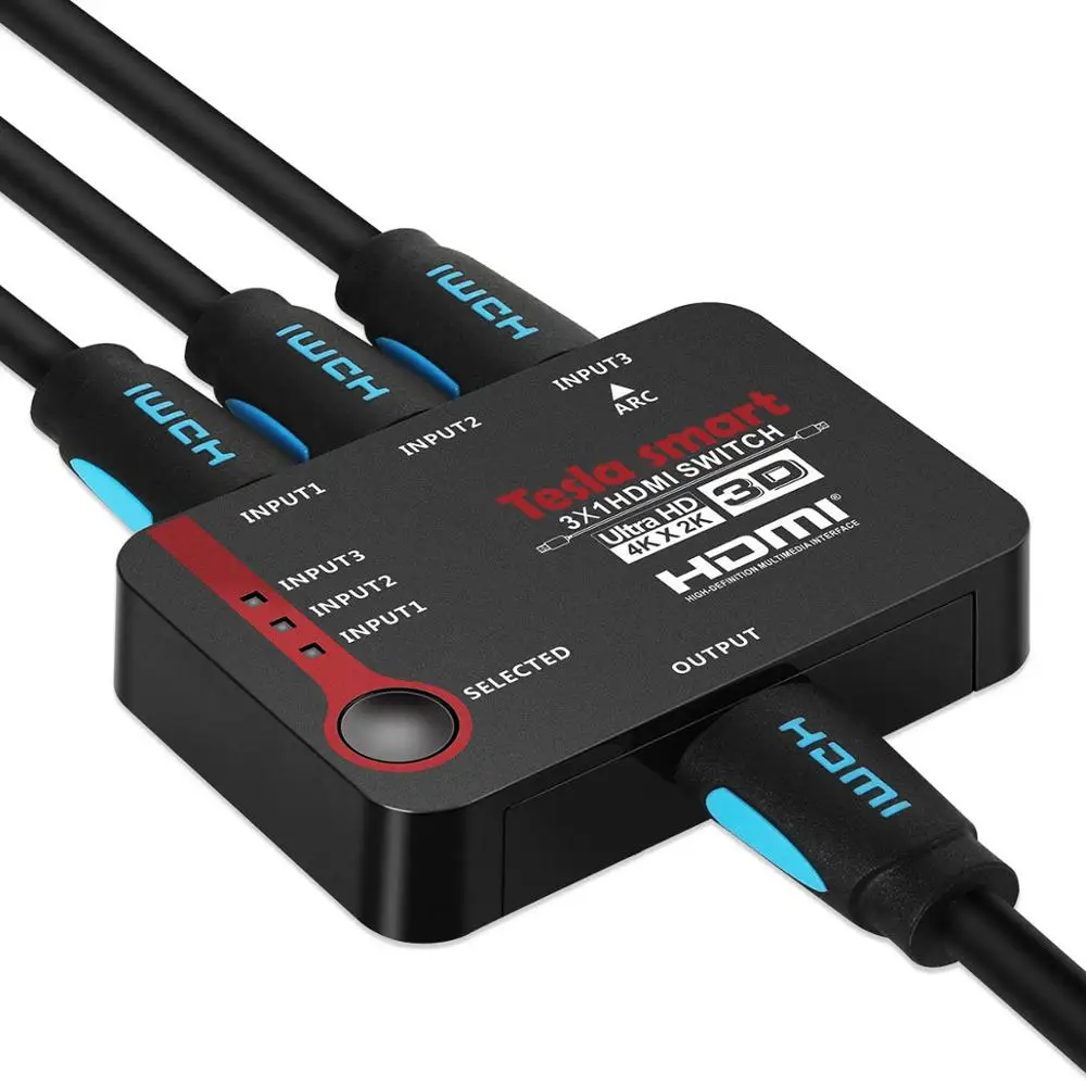 Автоматический переключатель 3 порта Ultra HD 4K видео HDMI коммутатор 3 в 1 выход HDMI коммутатор 3x1 ИК пульт дистанционного управления для 4K ТВ HD ТВ PS3 PS4 DVD
