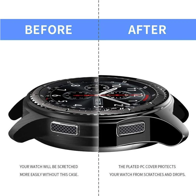 Protector Case for samsung Galaxy watch 46mm Gear S3 Frontier Cover soft TPU plated All Around protective frame Accessories|Ремешки для