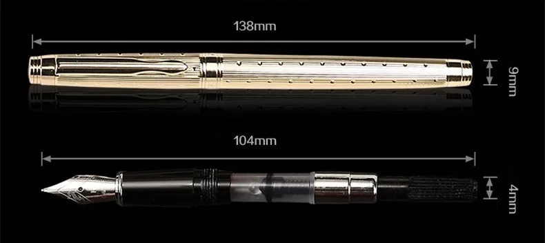 Высокое качество Stylo plume чернила с перьевой ручкой перьевая ручка Золотой зажим Роскошные Канцтовары Penna stilografica Caneta tinteiro 03819