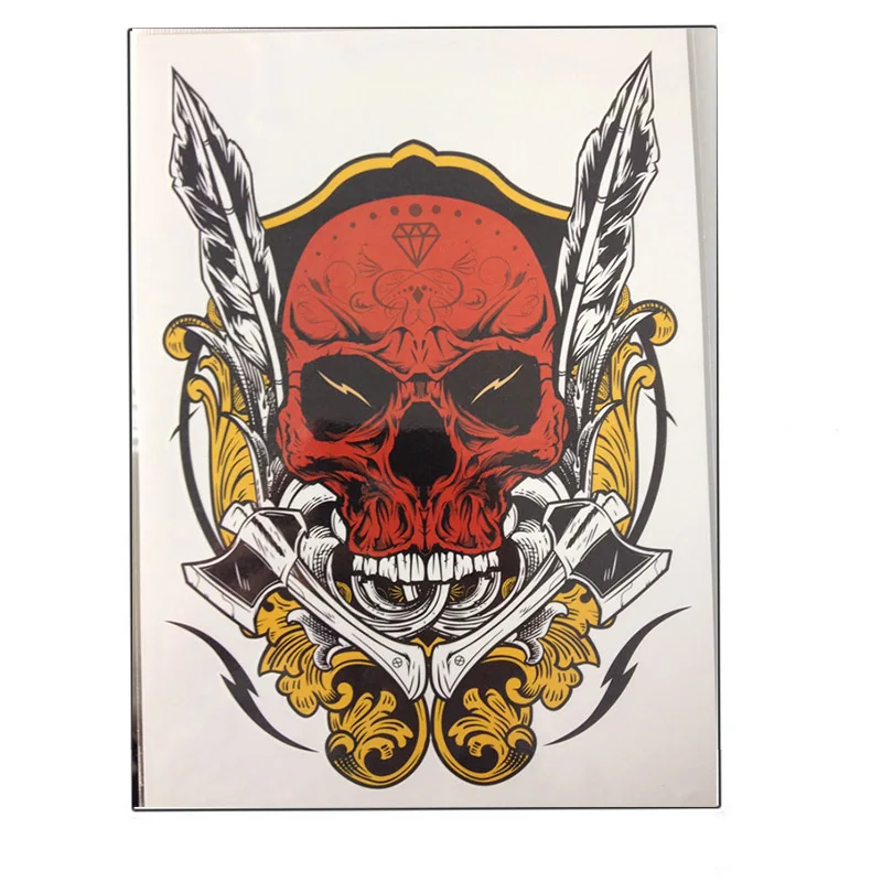 Новое поступление 21X15 см череп женщины временные татуировки наклейки Временные