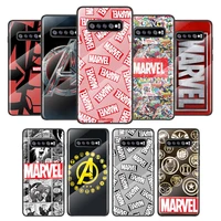 marvel logo fashion for samsung galaxy s21 ultra plus 5g m51 m31 m21 tempered glass cover shell luxury phone case