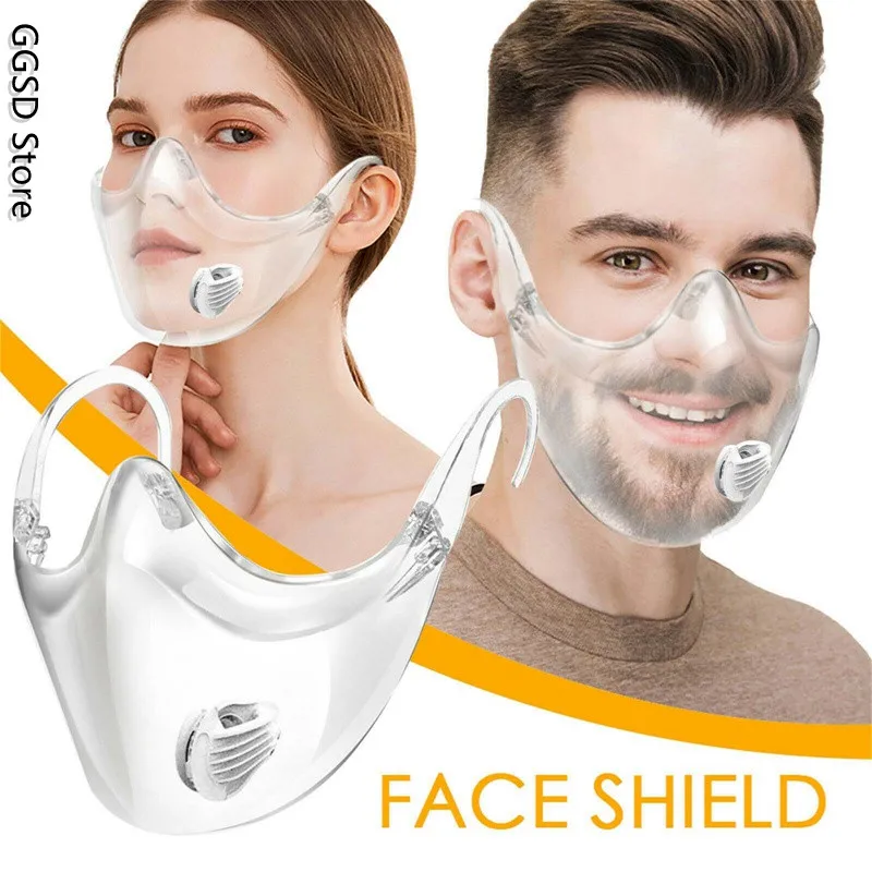 Protective Mask Anti-PM2.5 Reusable Cycling Face Cover Shield Anti-Fog Oil Plastic Transparent Mouth Kitchen Tools | Дом и сад