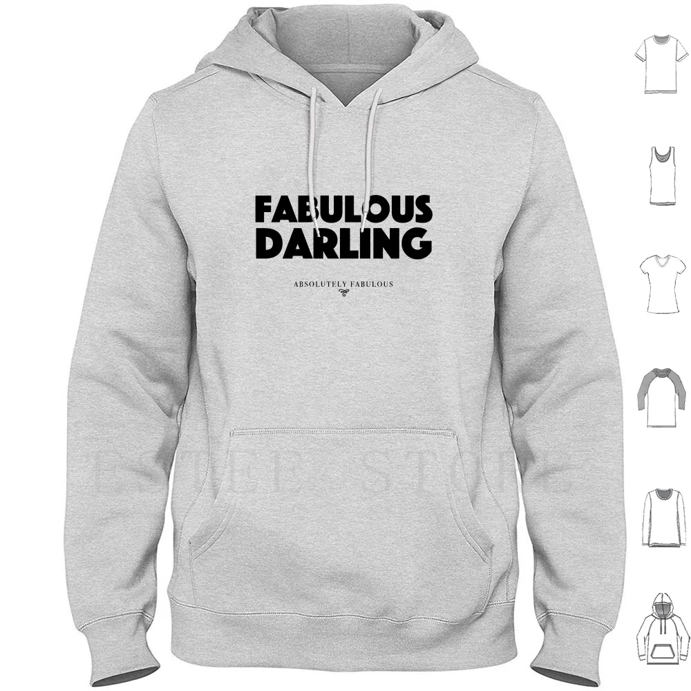 

Absolutely Fabulous-Fabulous Darling Hoodie Long Sleeve Absolutely Fabulous Patsy Comedy British Diva Lady Drink Drunk