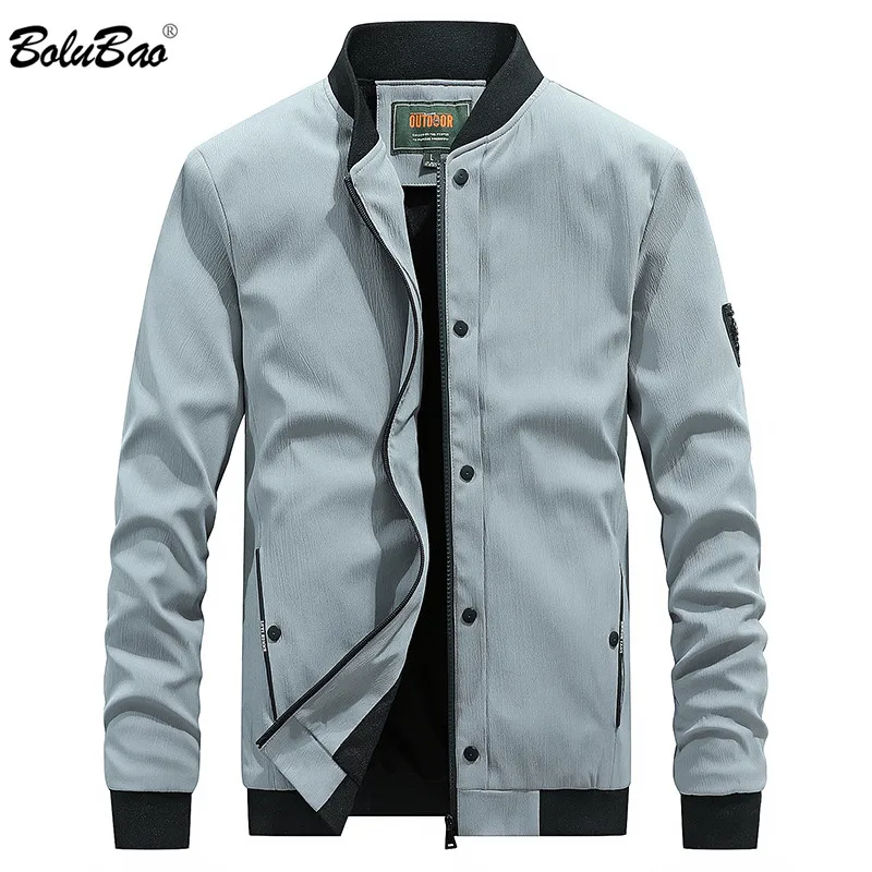 

Мужская куртка на молнии BOLUBAO, однотонная, повседневная, осенняя, 2020