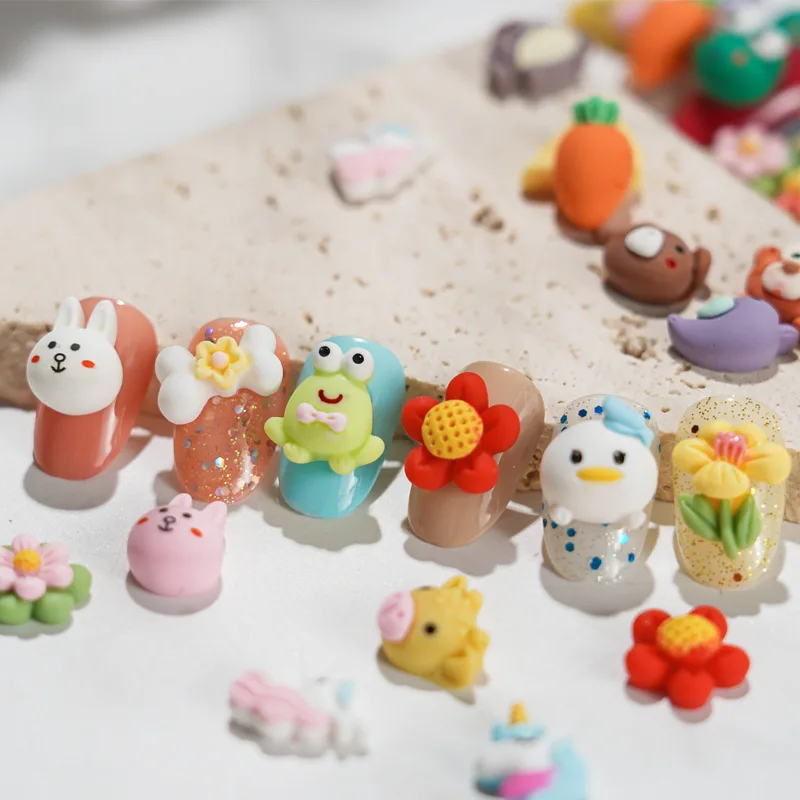 

Nail resin cartoon Jewelry Net Red mixed Mini cartoon soft cute little milk rabbit girl heart three-dimensional cartoon nail art