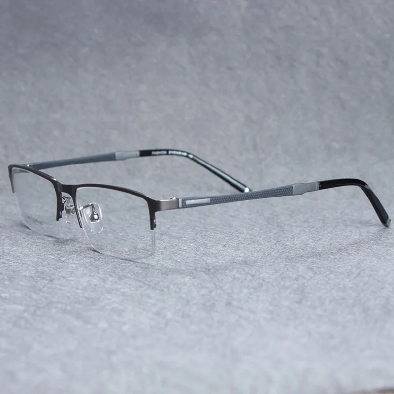 Мужские Полуободковые оптические оправы для очков из сплава мужские