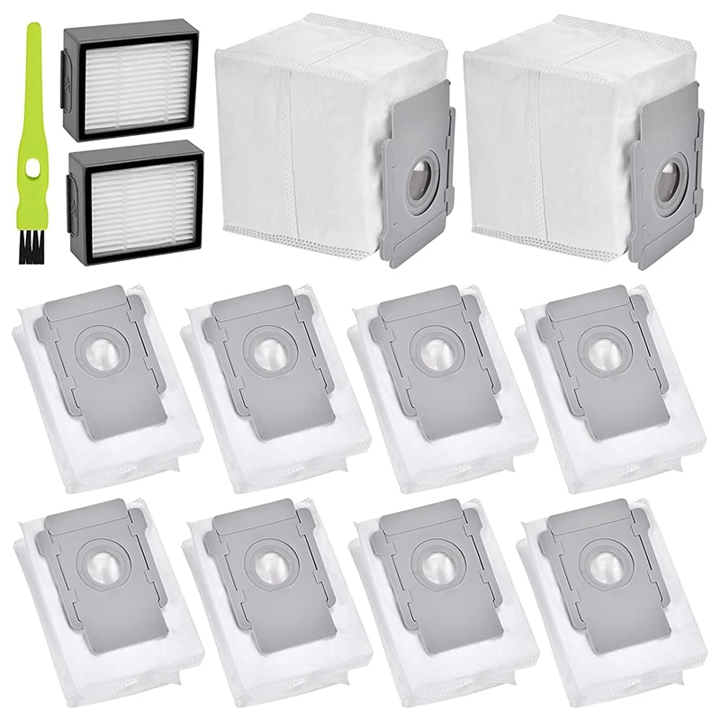 

10 вакуумных пакетов и 2 сменных фильтра для IRobot Roomba I7 + I3 I3 +, база для вакуумной очистки, пакеты для автоматического удаления грязи