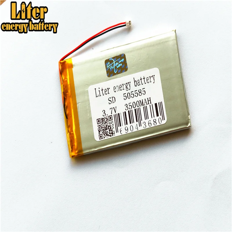 1.25MM 2pin connector 3.7V 3500mah 505585 Rechargeable lipo battery solar li ion polymer lithium with PCM | Электроника