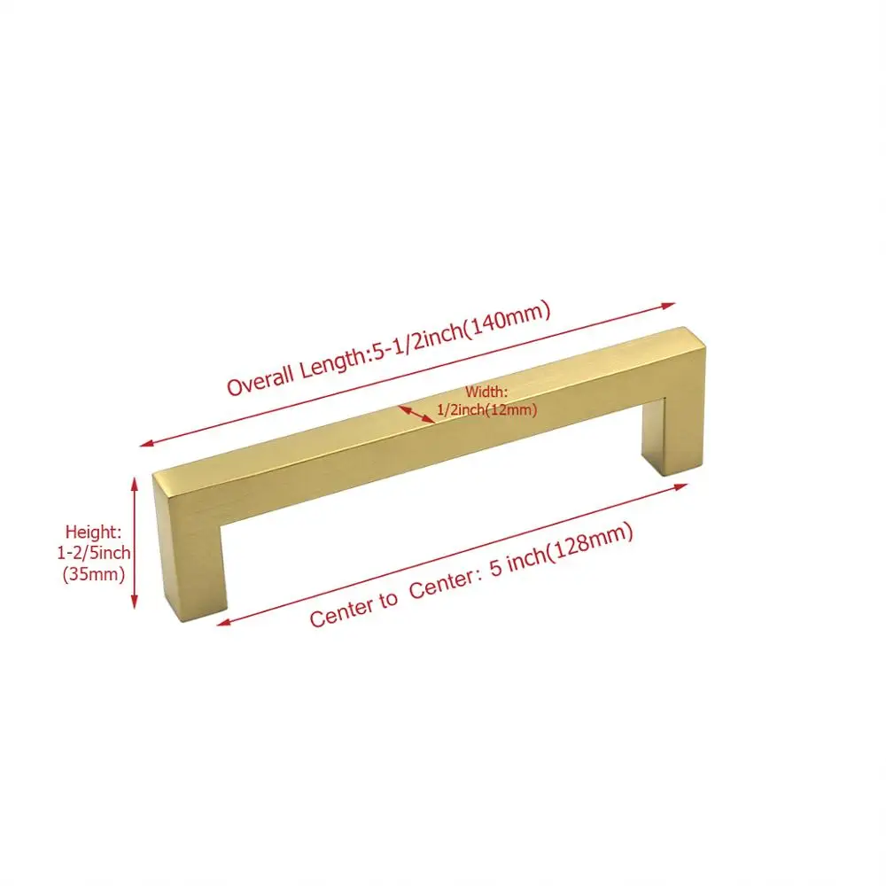 Hole centers128mm 10 упаковок золотые ручки для ящиков Ручки J12GD "~ 13" кухонный шкаф ручки для ванной комнаты аппаратные ручки ящика из нержавеющей стали - Цвет: Hole centers128mm
