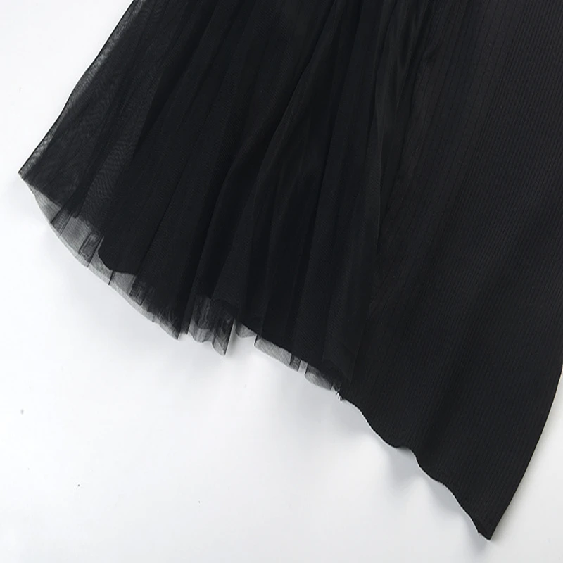 

Runway Elegant Mesh Women Dresses Evening Maxi Dress Knitted Spring Summer Asymmetrical Split Long Party Dress Vestido Festa