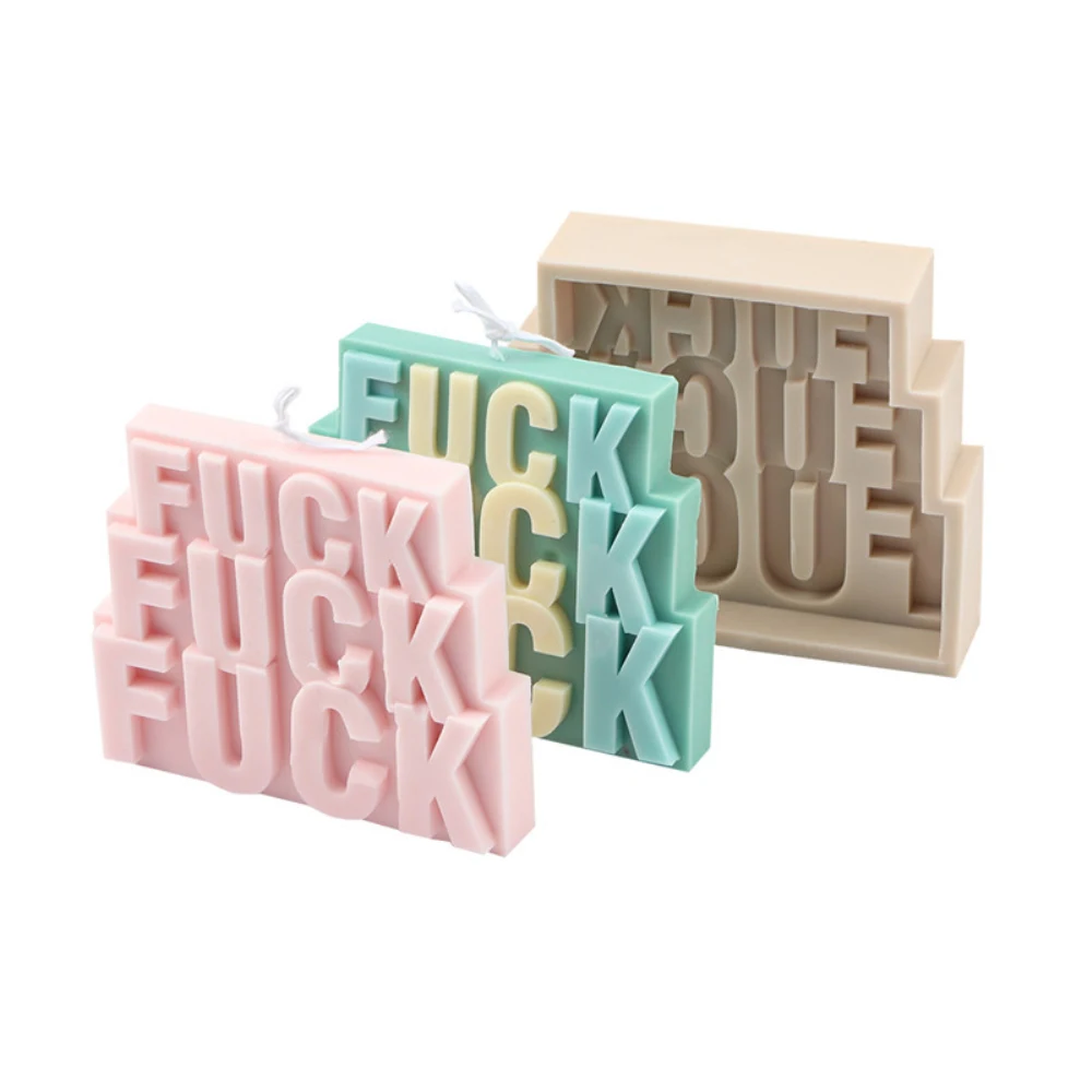 

New Slogan Letter Waves Silicone Candle Mold DIY Geometric Aroma Candle Making Resin Candle Molds DIY Gift Clay Craft Home Decor