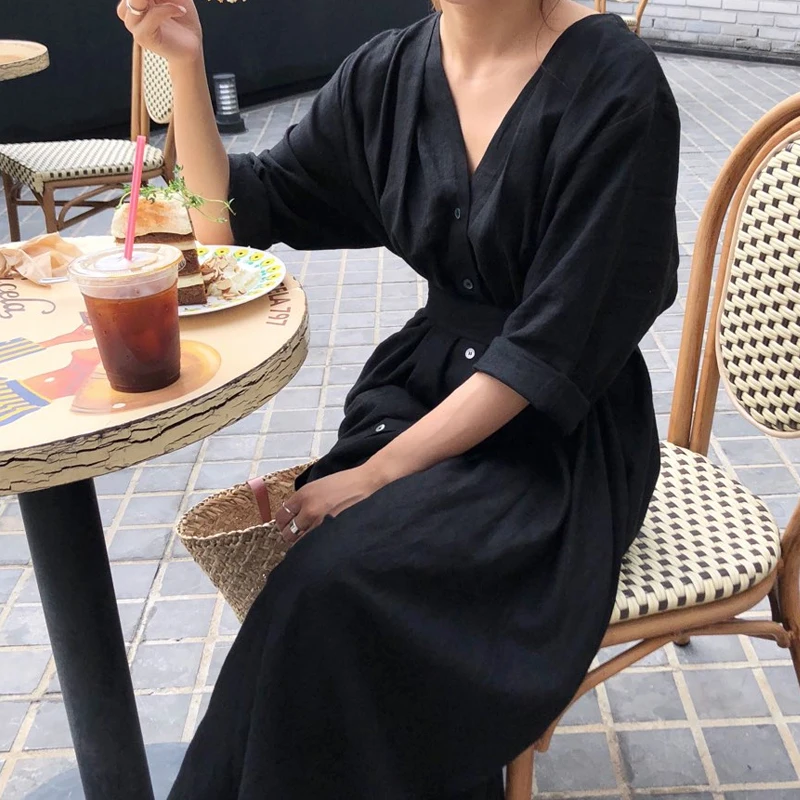 Платье женское длинное из размера плюс хлопка однотонное элегантное белое