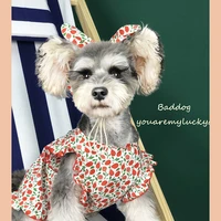 new floral dresses for pets in summer clothing for small dog cats skirt for pets schnauzer akita pug clothes with hair band