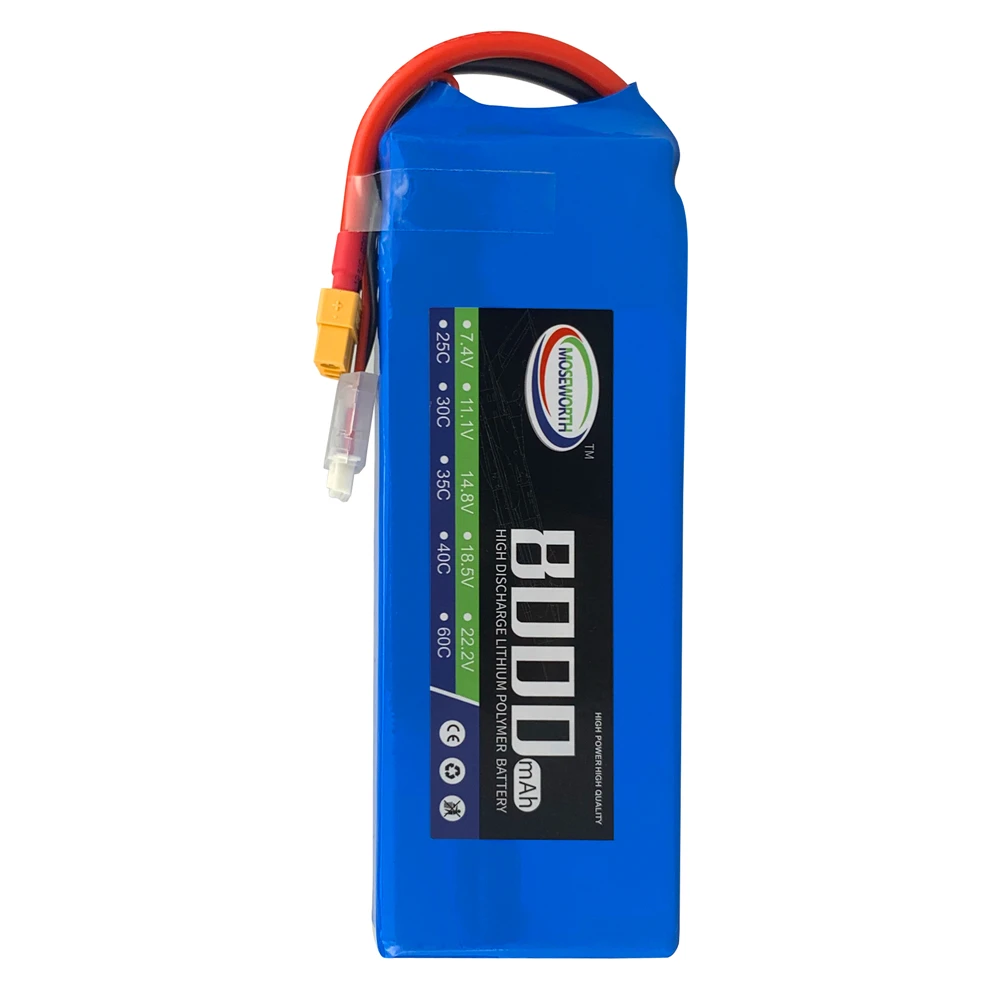 4S-bater&iacute;a LiPo para coche, cuadric&oacute;ptero, helic&oacute;ptero, avi&oacute;n, barco, Dron, helic&oacute;ptero, 14,8 V, 8000mAh, 30C, 40C, 60C-1