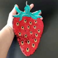 fruit logo patch strawberry patches bulk for clothing red sequin accessories diy stickers for clothes large badge free shipping