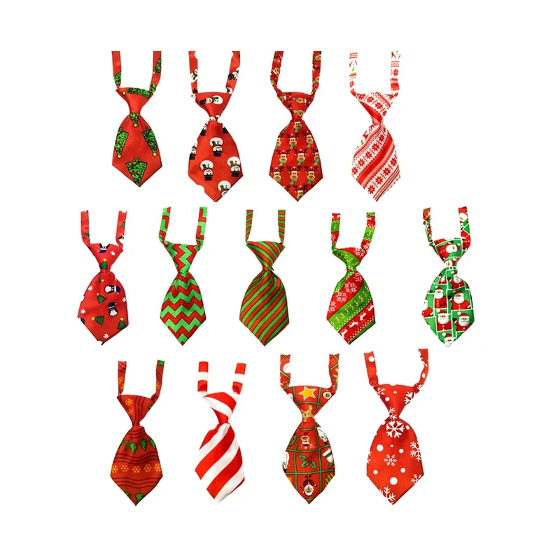 Random color 1pc Полосатый галстук-бабочка для собак, кошек, животных, полосатый галстук, Рождественский регулируемый галстук для питомцев, вечерние галстуки для праздника, свадьбы - Цвет: Random color 1pc