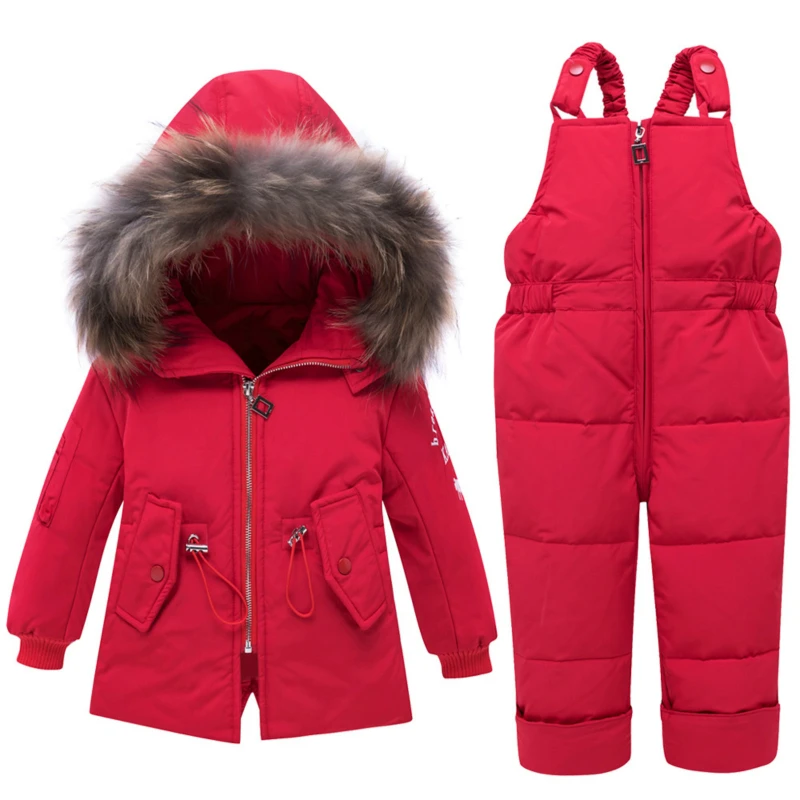 Russian Winter Coats -30 Degrees Outerwear Hooded Parkas Infant Jumpsuit Baby Fur Snowsuit Thicken Snow Wear Pants Set | Детская одежда