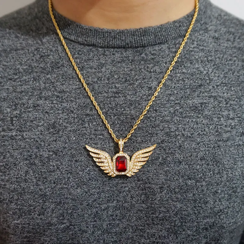 Новое поступление ожерелье WENDYFO с крыльями из нержавеющей стали для мужчин и