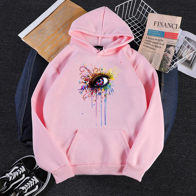 

Watercolor Eyes Male Clothes Bluza Damska Prints Women Men Harajuku Sweatshirt Oversized Hoodies Streetwear Hip Hop Sportswear