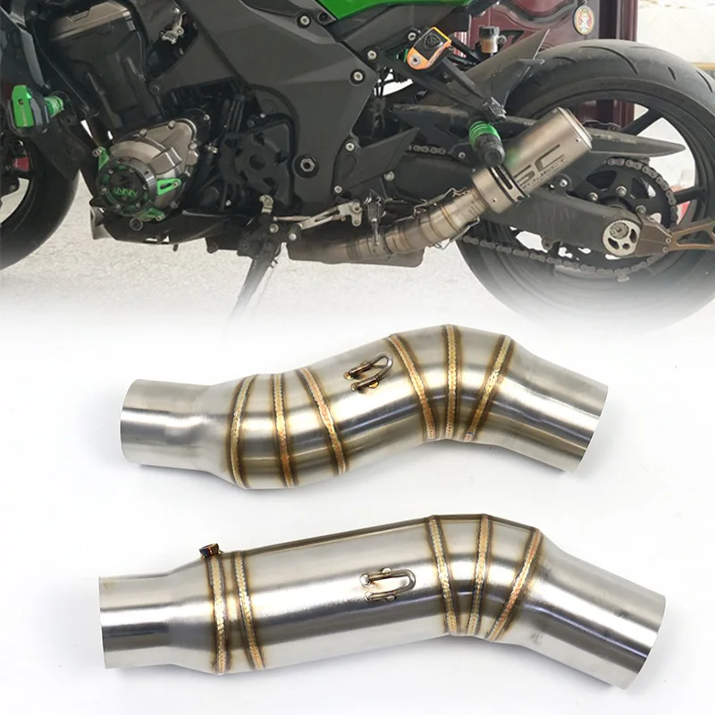 For Kawasaki Z1000 Motorcycle Modified Exhaust Contact Middle Mid Link Pipe For 2010-2018 year enlarge