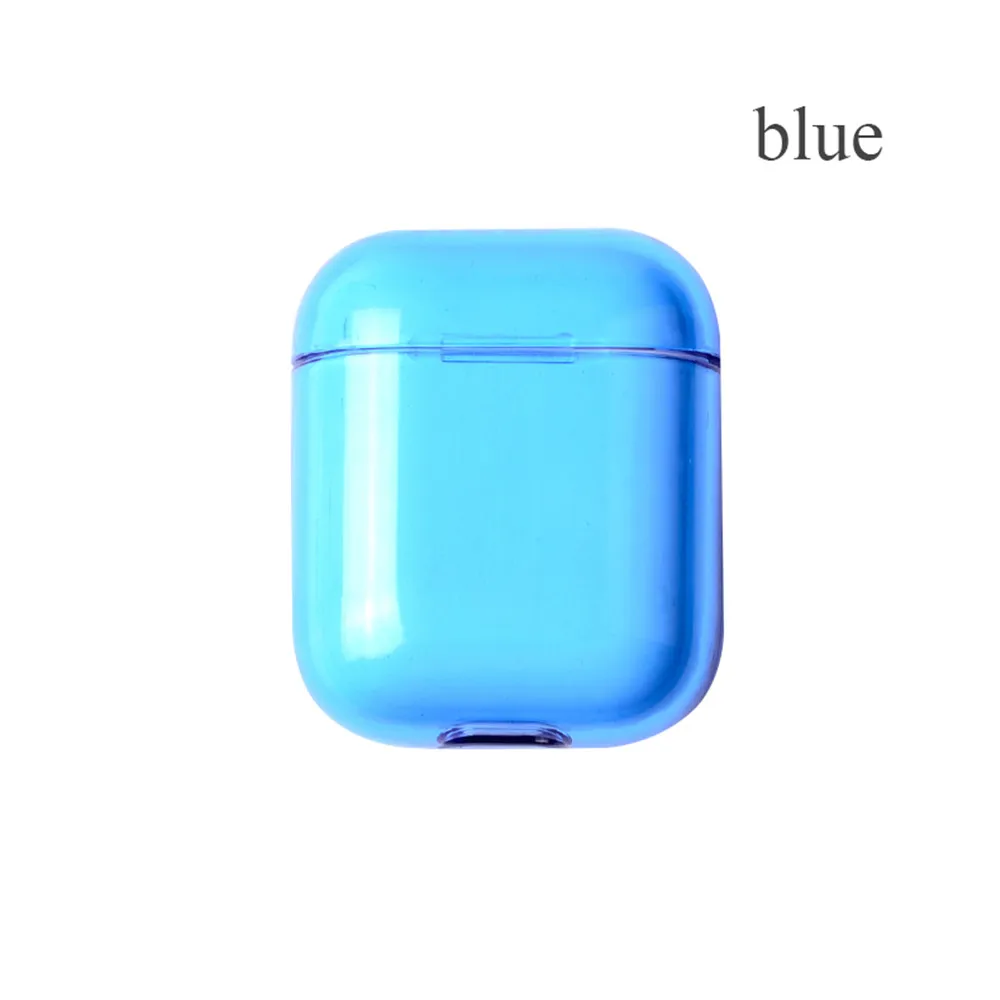 blue Ультра тонкий силиконовый чехол ТПУ прозрачный чехол для хранения Защитный чехол беспроводной Bluetooth чехол для гарнитуры для Airpods - Цвет: blue