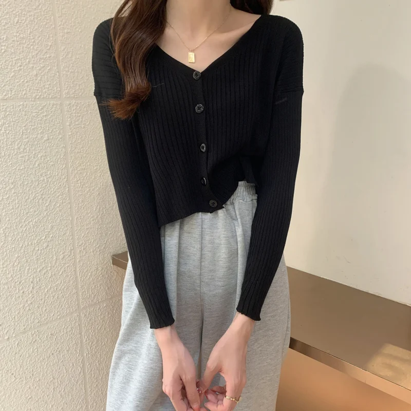 

Кардиган для женщин на раннюю осень 2021, новый облегающий кардиган в Корейском стиле