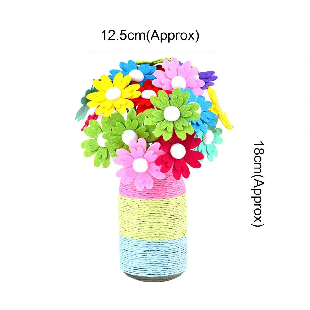 

1 Set Flower Craft Kit Stylish Beautiful Resin No Odor Button Bouquet Craft for Kindergarten