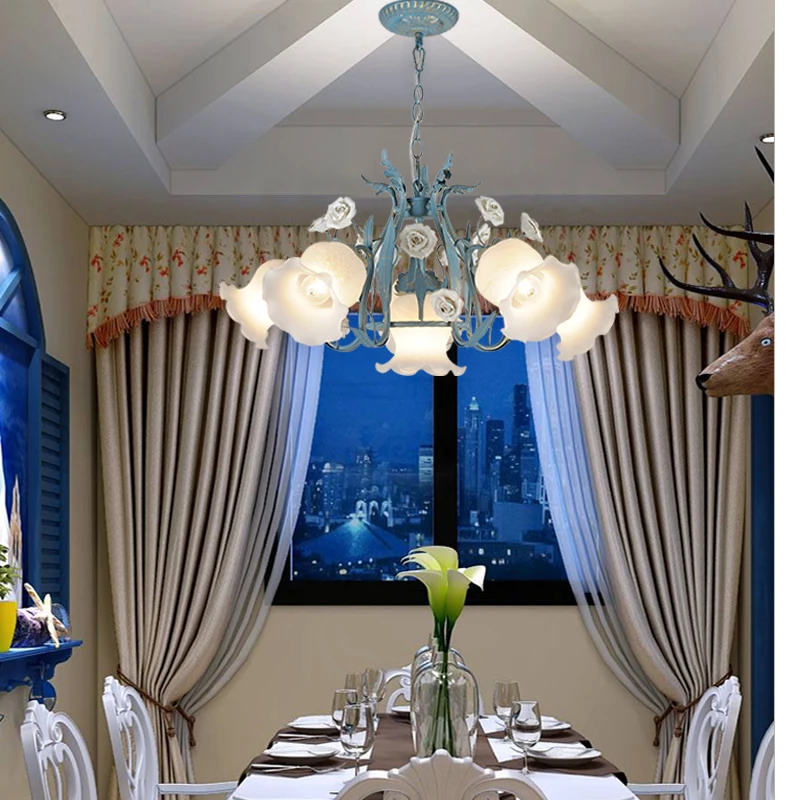 

Northern Europe Korean Mediterranean Living Room Chandelier Originality Restaurant Lamp Cozy Countryside Bedroom Light