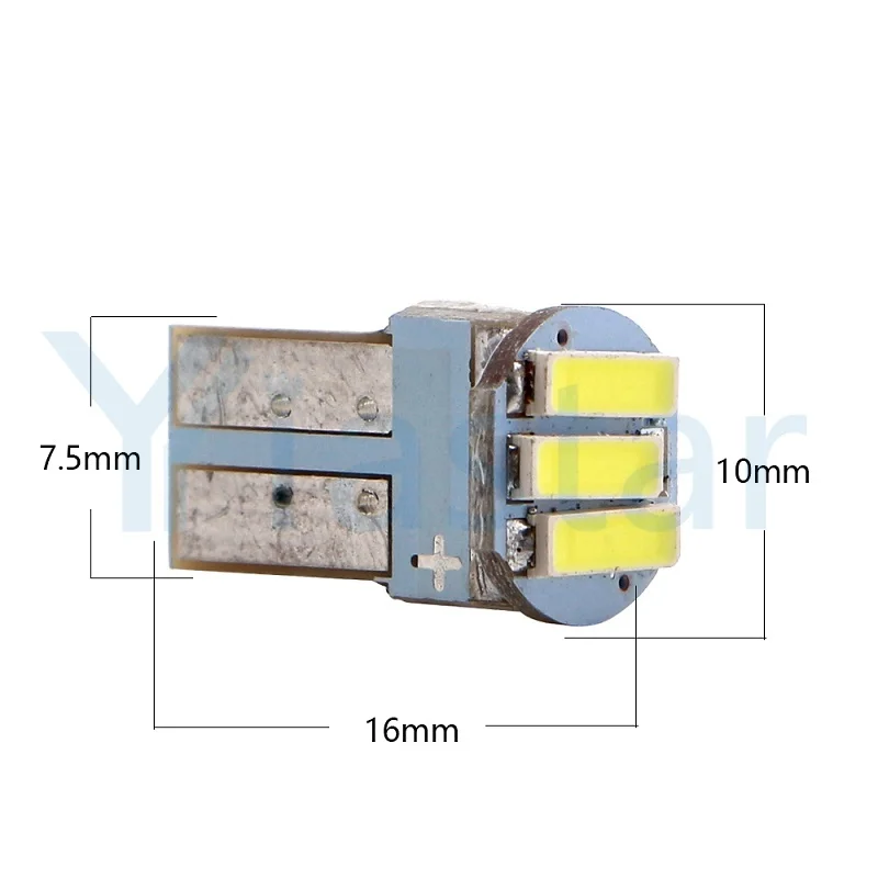 Yiastar 500 шт./лот T10 194 168 7014 3SMD PCB автомобильные 3 светодиодные фонари заднего хода
