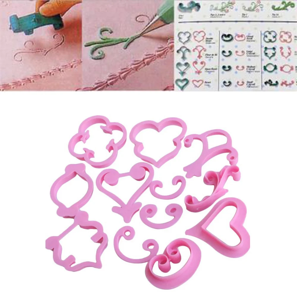 12 шт./компл. розы изделия из сахара форма для торта с кружевным сердечком торт