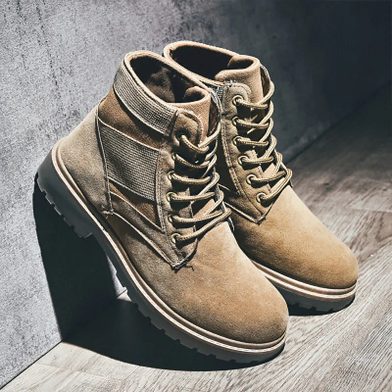 Мужские ботинки в стиле ретро Зимняя Повседневная теплая Уличная обувь с