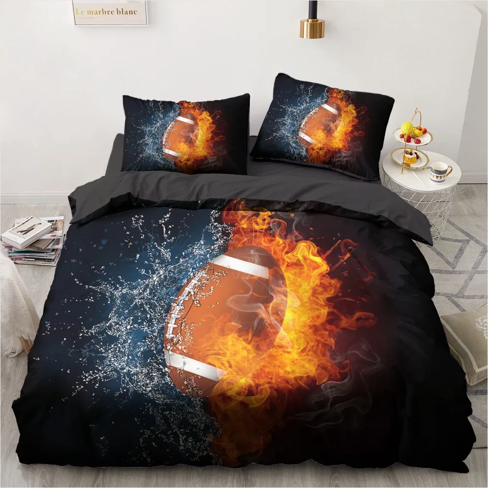 

Sport Ball Duvet Cover Sets Custom Design 3D Modern Comforther Cases Pillow Cases King Super King Twin Size Black Bedclothes