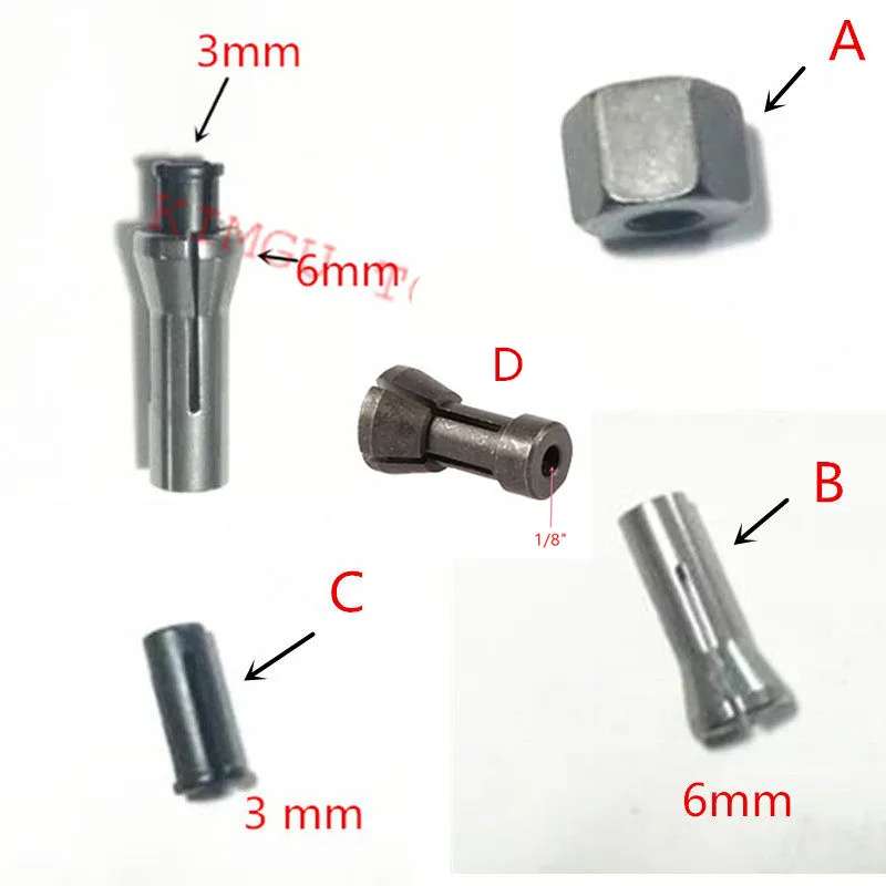 Железная Chuck Кепки заменить для Makita GD0600 906 906H 3 мм 6 1/8 &quot763627 4 763626 GD0603 GD0601 Втулка