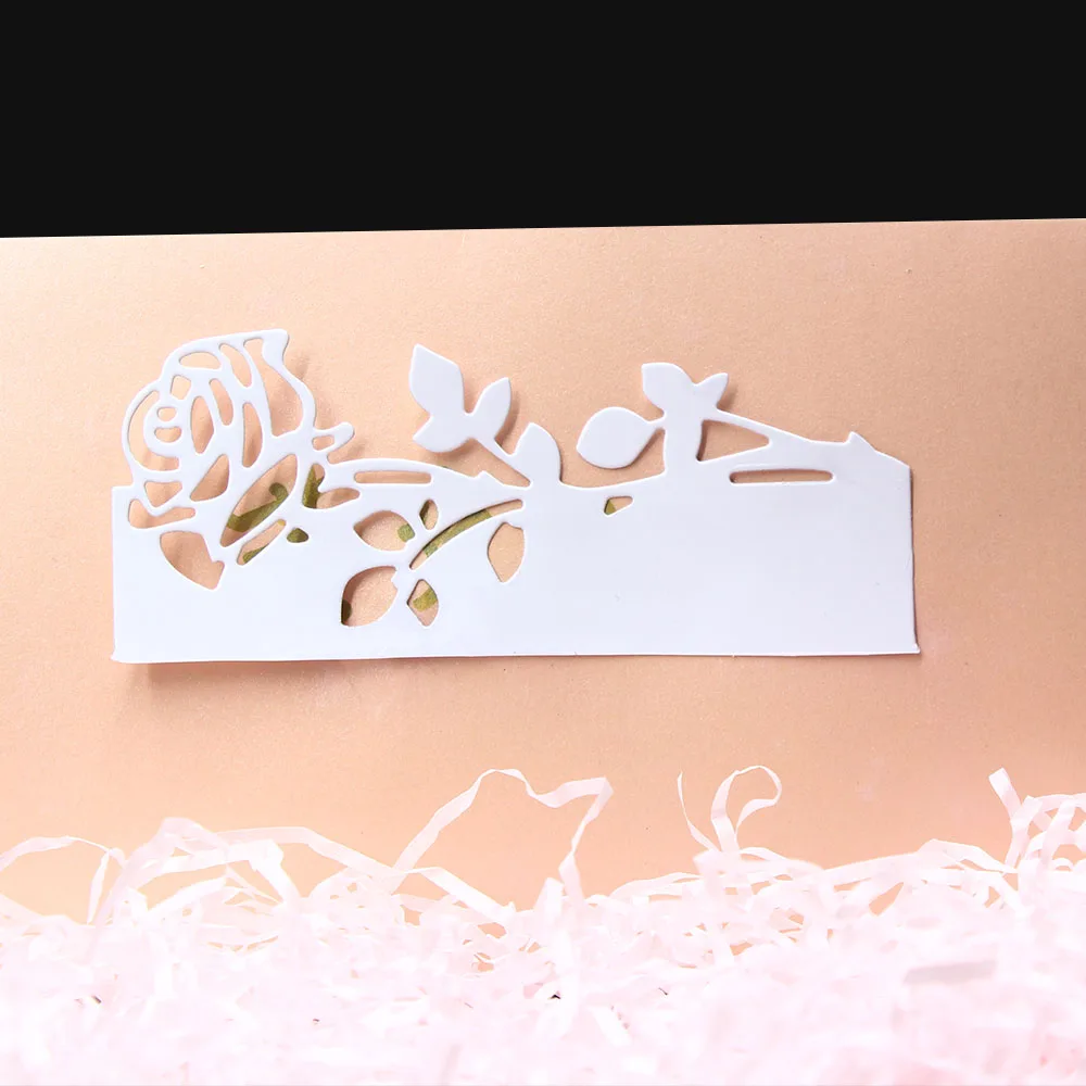 Розовые металлические Вырубные штампы для скрапбукинга бумажные крафтовые