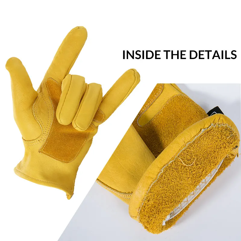 

New Cowhide Gloves Leather Genuine Motorcycle Motocross Motorbike Biker Racing Riding Hand Motor Moto Gloves Men
