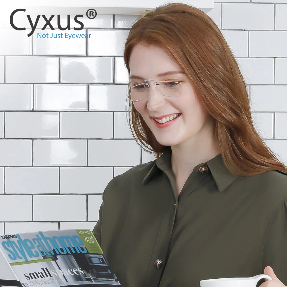 Cyxus Clip On Reading Glasses Blue Nose Bridge Transparent Lens for Women/Men Eyeglasses +1.0 to +3.0 Diopter 2601 | Аксессуары для