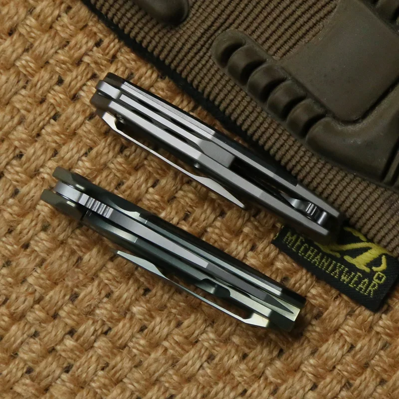 Складной мини нож VENOM С флиппером и шарикоподшипником лезвие M390 ручка из титана