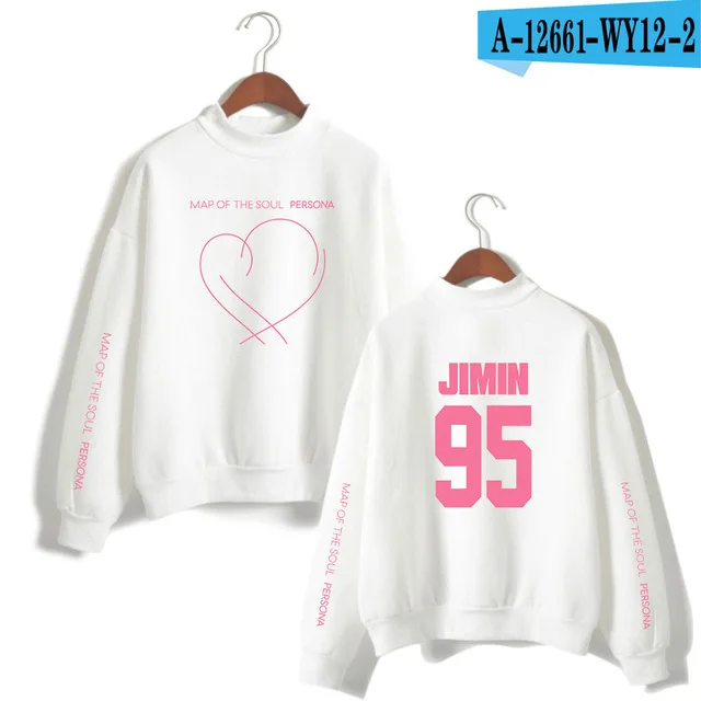 06 JIMIN J-HOPE JUNG KOOK SUGA водолазка толстовки с принтом альбом карта душа Persona Женские Модные водолазки-толстовки - Цвет: 06