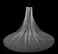 luxury 3 meters ivory white wedding veils appliques bridal veil wedding accessories bride wedding veil 2020
