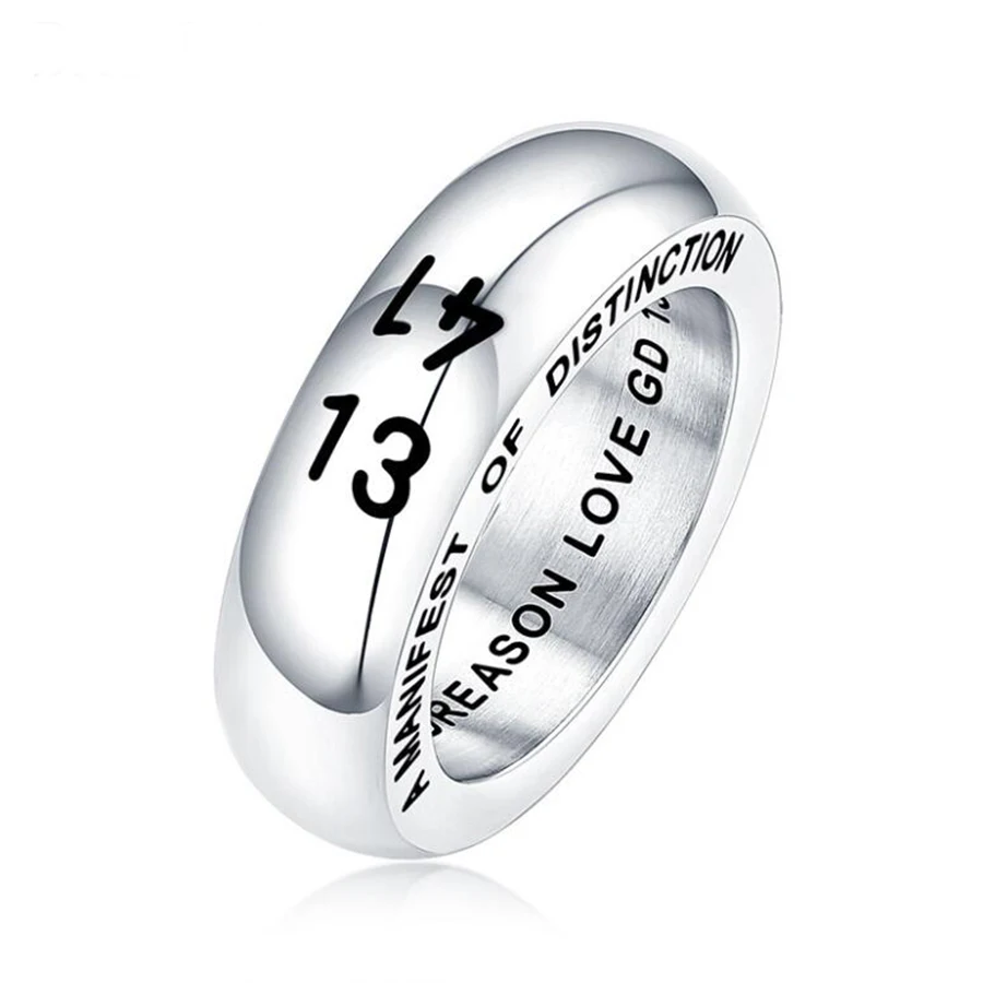

New couple ring titanium steel ring love expression 1314 male and female hip-hop personality street style ring