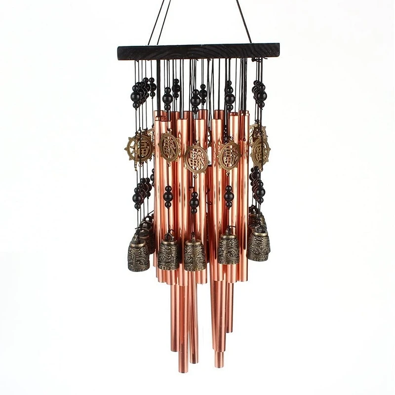 

Practical Outdoor Indoor Metal Tube Wind Chime with Copper Bell Large Windchimes For Patio Garden Terrace Decoration 80cm